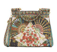 Alive With Style 'Claudia' Handbag/Shoulder Bag by Sassy Duck in Lemon/Dark-Fan/Light