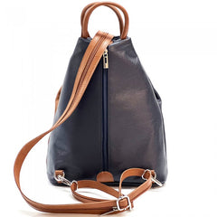 Alive With Style 'Dina' Italian Leather Backpack/Shoulder Bag in Ice Blue/Navy-Navy/Tan-Cream/Taupe-Beige/Black