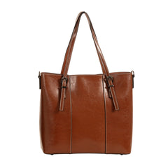 Alve With Style 'Madrid' Leather Tote by Sassy Duck in Red-Tan-Black