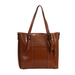 Alve With Style 'Madrid' Leather Tote by Sassy Duck in Red-Tan-Black