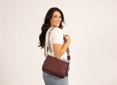Alive With Style 'Serena' Shoulder/Cross Body Bag by Sassy Duck in Black-Burgundy-Green