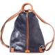 Alive With Style 'Vanna' Italian Leather Backpack in Navy/Tan-Red-Light Blue