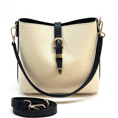 Alive With Style 'Mafalda' Italian Leather Shoulder/Cross Body Bag in Black-Red-Camel-Navy-Taupe/Black-Taupe-Cream-Tan/Brown-Orange-Black/White-Olive-Light Tan-Nude-Light Blue