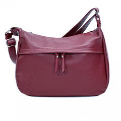 Alive With Style 'Delizia' Italian Leather Shoulder/Cross Body Bag in Bordeaux-Black-Light Red-Tan-Grey-Orange-Cobalt-Ice Blue-Fuchsia-Azure-Tan-Light Grey-Pink-Dusky Pink-Beige-Green-Emerald-Navy-White-Yellow-Cream-Sky Blue-Dark Red