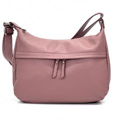 Alive With Style 'Delizia' Italian Leather Shoulder/Cross Body Bag in Bordeaux-Black-Light Red-Tan-Grey-Orange-Cobalt-Ice Blue-Fuchsia-Azure-Tan-Light Grey-Pink-Dusky Pink-Beige-Green-Emerald-Navy-White-Yellow-Cream-Sky Blue-Dark Red