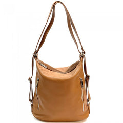 Alive With Style 'Berri' Italian Leather Shoulder Bag/Backpack in Green-Cream-White-Bordeaux-Tan-Fuschia-Lavender