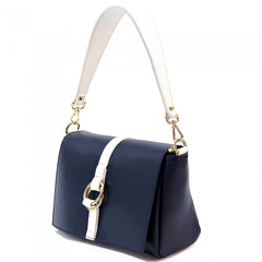 Alive With Style 'Marisa' Italian Leather Shoulder/Cross Body Bag in Navy/White-Beige-Beige/Tan-Beige/Taupe-White-Navy-Ice Blue-Tan-Black-Camel-Red-Taupe-Taupe/Cream