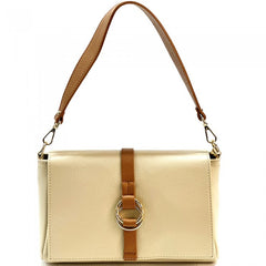 Alive With Style 'Marisa' Italian Leather Shoulder/Cross Body Bag in Navy/White-Beige-Beige/Tan-Beige/Taupe-White-Navy-Ice Blue-Tan-Black-Camel-Red-Taupe-Taupe/Cream