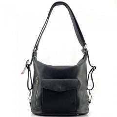 Alive With Style 'Lidia' Italian Leather Shoulder Bag/Backpack in Green-Blush-Cobalt-Blue-Fuchsia-Black-Caramel-Sage-Orange-Red