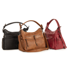 Alive With Style 'Alexa' Shoulder Bag by Sassy Duck in Black-Tan-Red