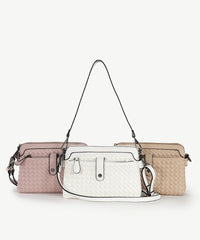 Alive With Style 'Riley' Shoulder/Cross Body Bag by Sassy Duck in White-Beige-Pink