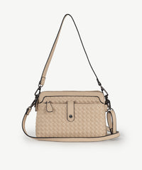 Alive With Style 'Riley' Shoulder/Cross Body Bag by Sassy Duck in White-Beige-Pink