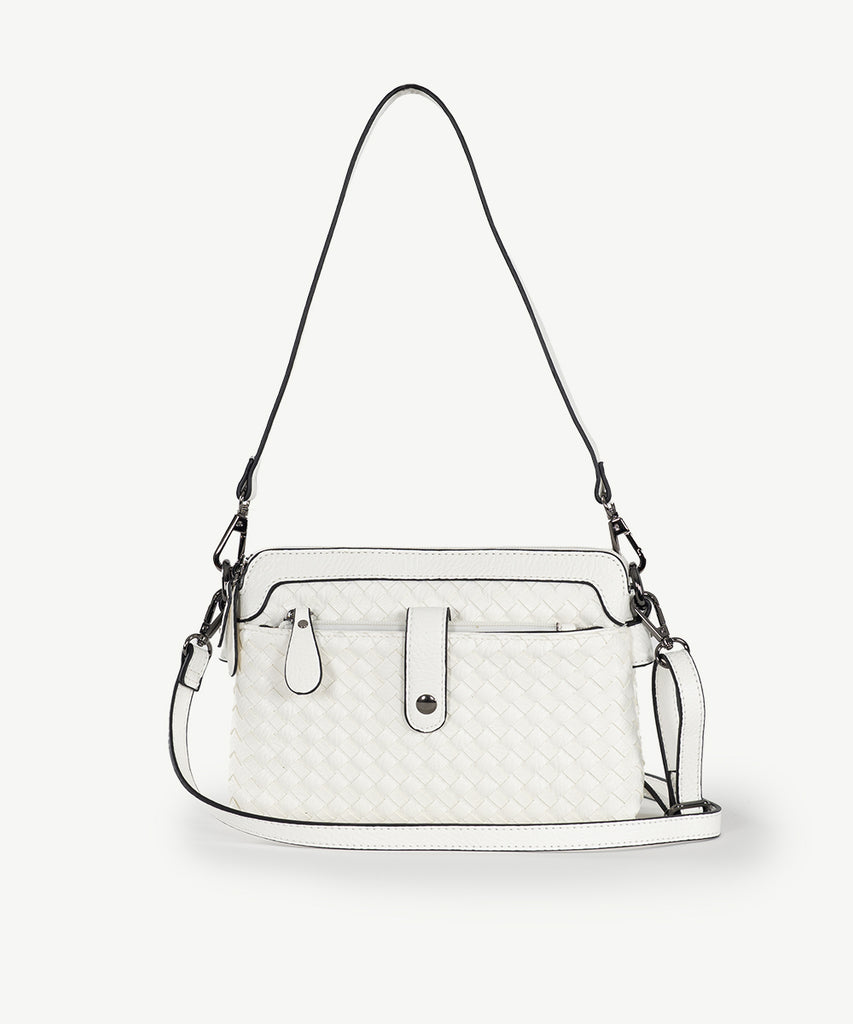 Alive With Style 'Riley' Shoulder/Cross Body Bag by Sassy Duck in White-Beige-Pink