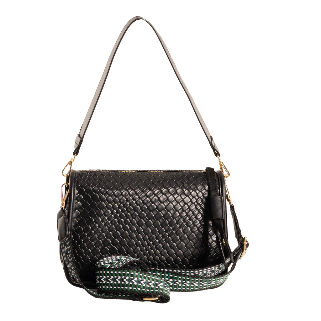 Alive With Style 'Serena' Shoulder/Cross Body Bag by Sassy Duck in Black-Burgundy-Green