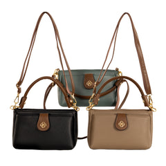 Alive With Style 'Trinity' Handbag/Shoulder/Cross Body Bag by Sassy Duck in Brown-Green-Black