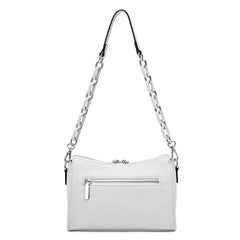 Alive With Style 'Delilah' Leather Shoulder/Cross Body Bag in White-Blue-Taupe