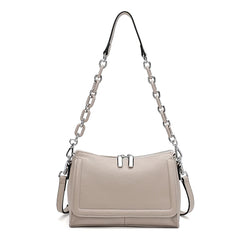 Alive With Style 'Delilah' Leather Shoulder/Cross Body Bag in White-Blue-Taupe