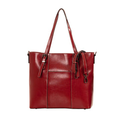 Alve With Style 'Madrid' Leather Tote by Sassy Duck in Red-Tan-Black