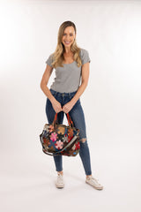 Alive With Style 'Annette' Leather Handbag/Shoulder/Cross Body Bag by Sassy Duck in Multi