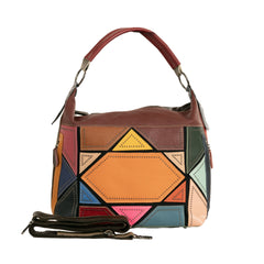 Alive With Style 'Morgan' Leather Shoulder/Cross Body Bag by Sassy Duck in Multi