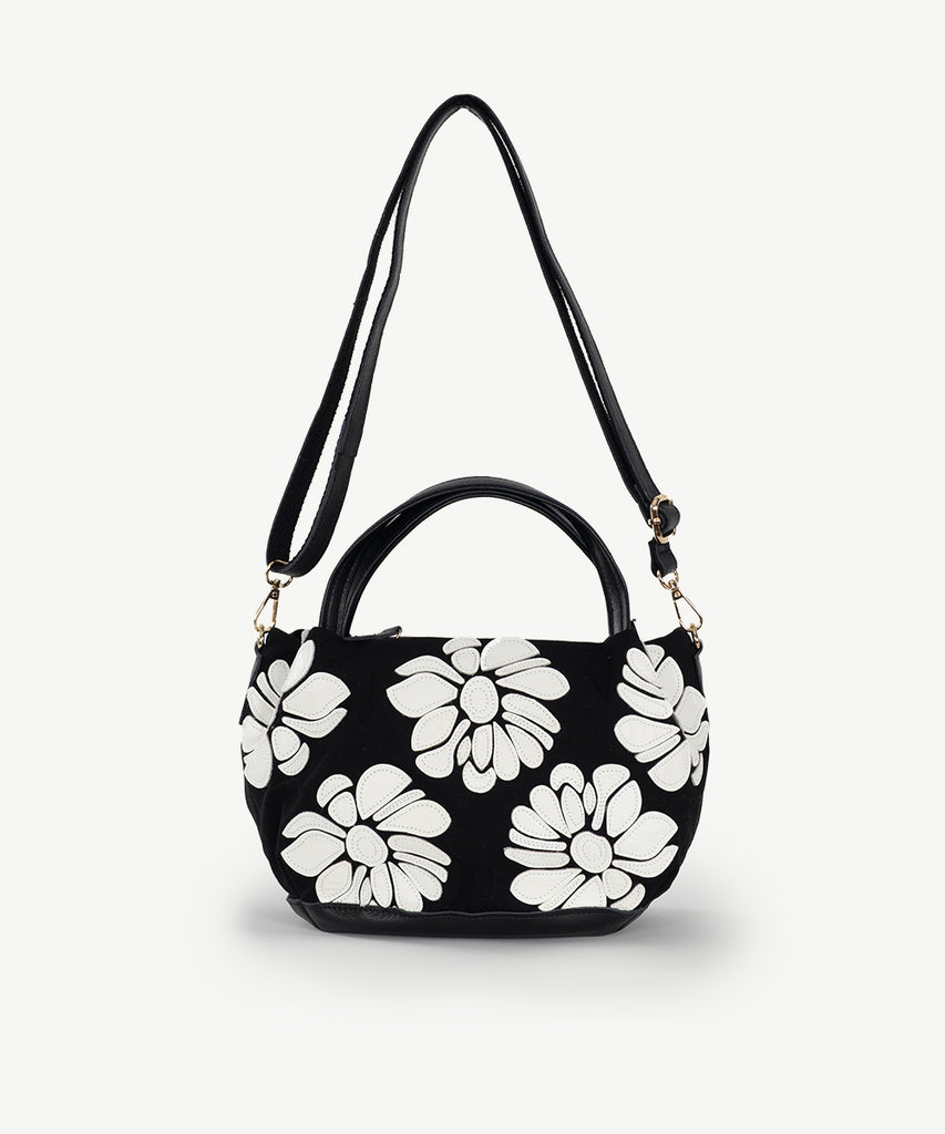 Alive With Style 'Wild Rose' Tote/Handbag/Shoulder Bag and Cross Body Bag by Sassy Duck in Black/White