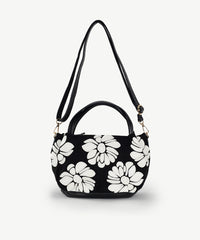 Alive With Style 'Wild Rose' Tote/Handbag/Shoulder Bag and Cross Body Bag by Sassy Duck in Black/White