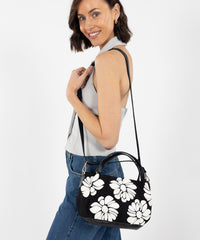 Alive With Style 'Wild Rose' Tote/Handbag/Shoulder Bag and Cross Body Bag by Sassy Duck in Black/White
