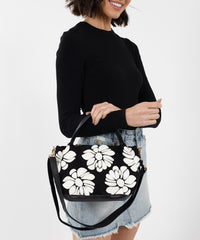 Alive With Style 'Wild Rose' Tote/Handbag/Shoulder Bag and Cross Body Bag by Sassy Duck in Black/White
