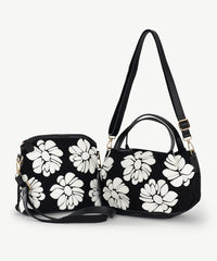Alive With Style 'Wild Rose' Tote/Handbag/Shoulder Bag and Cross Body Bag by Sassy Duck in Black/White