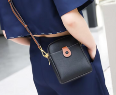 Alive With Style 'Poppet' Leather Shoulder/Cross Body Bag in Black-Green-Taupe-Cream-Tan