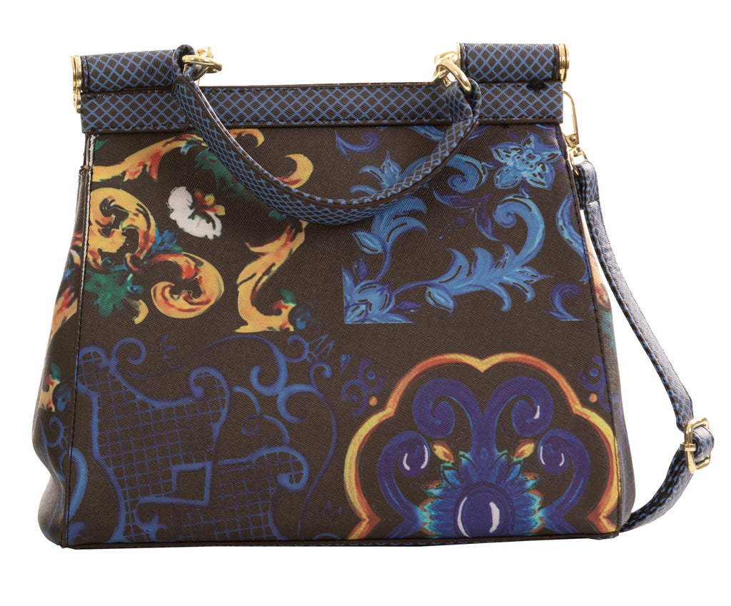 Alive With Style 'Claudia' Handbag/Shoulder Bag by Sassy Duck in Milagro-Tile-Circus-Lemon-Fan