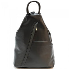 Alive With Style 'Vanna' Italian Leather Backpack in Navy/Tan-Red-Black