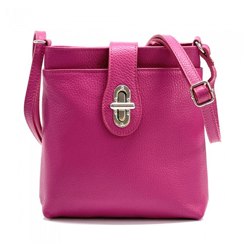 Alive With Style 'Micol' Italian Leather Shoulder/Cross Body Bag in Light Blue-Navy-Red-Cream-Yellow-Black-Jade-Green-Grey-Blue-Pink-Olive