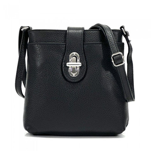 Alive With Style 'Micol' Leather Shoulder/Cross Body Bag in Black