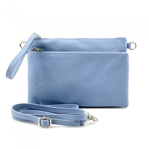 Alive With Style 'Pearl' Leather Shoulder/Cross Body Bag/Wristlet/Clutch in Fuchsia-Dark Blue-Red-Black-Light Blue-Orange-Yellow-Cream-Gold-Beige-Green-Pink-Tan