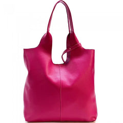 Alive With Style 'Claudia' Italian Leather Shoulder Bag/Tote in Orange-Silver-Fuchsia-Red-Olive-Navy-Ice Blue-Grey-Tan-Gold-Cream-Pink-White-Green-Bronze-Brown-Petrol-Dark Brown-Light Taupe-Dark Grey-Wine-Dusty Pink-Dark Taupe
