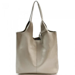 Alive With Style 'Claudia' Italian Leather Shoulder Bag/Tote in Orange-Silver-Fuchsia-Red-Olive-Navy-Ice Blue-Grey-Tan-Gold-Cream-Pink-White-Green-Bronze-Brown-Petrol-Dark Brown-Light Taupe-Dark Grey-Wine-Dusty Pink-Dark Taupe