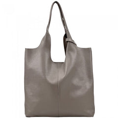 Alive With Style 'Claudia' Italian Leather Shoulder Bag/Tote in Orange-Silver-Fuchsia-Red-Olive-Navy-Ice Blue-Grey-Tan-Gold-Cream-Pink-White-Green-Bronze-Brown-Petrol-Dark Brown-Light Taupe-Dark Grey-Wine-Dusty Pink-Dark Taupe