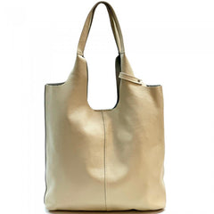 Alive With Style 'Claudia' Italian Leather Shoulder Bag/Tote in Orange-Silver-Fuchsia-Red-Olive-Navy-Ice Blue-Grey-Tan-Gold-Cream-Pink-White-Green-Bronze-Brown-Petrol-Dark Brown-Light Taupe-Dark Grey-Wine-Dusty Pink-Dark Taupe