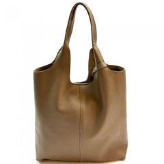 Alive With Style 'Claudia' Italian Leather Shoulder Bag/Tote in Orange-Silver-Fuchsia-Red-Olive-Navy-Ice Blue-Grey-Tan-Gold-Cream-Pink-White-Green-Bronze-Brown-Petrol-Dark Brown-Light Taupe-Dark Grey-Wine-Dusty Pink-Dark Taupe