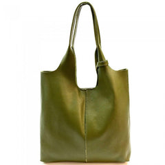 Alive With Style 'Claudia' Italian Leather Shoulder Bag/Tote in Orange-Silver-Fuchsia-Red-Olive-Navy-Ice Blue-Grey-Tan-Gold-Cream-Pink-White-Green-Bronze-Brown-Petrol-Dark Brown-Light Taupe-Dark Grey-Wine-Dusty Pink-Dark Taupe