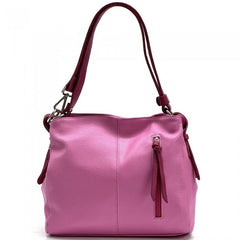 Alive With Style 'Melie' Italian Leather Shoulder/Cross Body Bag in Taupe/Black-Orange/Black-Cream-Cream/Taupe-White-White/Black-Blue-Pink-Yellow-Grey-Dark Pink-Red-Taupe-Green-Purple-Red/Black-Light Brown