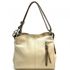 Alive With Style 'Melie' Italian Leather Shoulder/Cross Body Bag in Beige/Blk-Orange/Blk-Cream/Tan-Cream-White/Blk-White-Cream/Taupe-Navy/Tan-Blue-LtBlue/Navy-Tan-Pink-Yellow-Grey-Black-DkBlue-Nude-DustyPink-Red-Taupe-Tan-Green-Purple-RedBlack