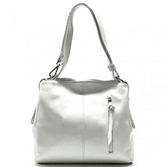 Alive With Style 'Melie' Italian Leather Shoulder/Cross Body Bag in Taupe/Black-Orange/Black-Cream-Cream/Taupe-White-White/Black-Blue-Pink-Yellow-Grey-Dark Pink-Red-Taupe-Green-Purple-Red/Black-Light Brown