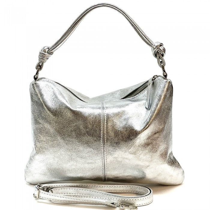 Alive With Style 'Lunaria' Italian Leather Handbag/Shoulder Bag/Cross Body Bag in Silver-Yellow-Sage-Taupe-Red-Cream-White-Fuchsia-Black-Pink-LtGreen-Tan-IceBlue-Gold