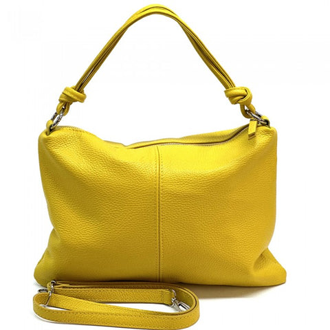 Alive With Style 'Lunaria' Italian Leather Handbag/Shoulder Bag/Cross Body Bag in Silver-Yellow-Sage-Taupe-Red-Cream-White-Fuchsia-Black-Pink-LtGreen-Tan-IceBlue-Gold