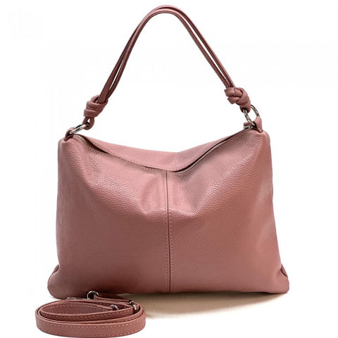 Alive With Style 'Lunaria' Italian Leather Handbag/Shoulder Bag/Cross Body Bag in Lavender-Green-Navy-LtTaupe-Red-Cream-White-Fuchsia-Black-Bronze-Pink-LtGreen-DrkGreen-Purple-Tan-IceBlue-Grey