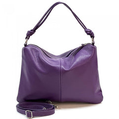 Alive With Style 'Lunaria' Italian Leather Handbag/Shoulder Bag/Cross Body Bag in Yellow-Lavender-Jacaranda-Green-Navy-LtTaupe-Red-Cobalt-Cream-White-Orange-Wine-Fuchsia-Animal-Brown-Black-Bronze-Petrol-Pink-DrkRed-LtGreen-DrkGreen-Purple-Tan-Grey-IceBlue