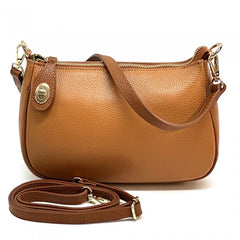 Alive With Style 'Sophia' Italian Leather Shoulder/Cross Body Bag in Navy/Tan-Taupe/Black-Grey/Black-Tan/Brown-White-Cream/Beige-Cream/Tan-Jade-Black