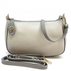 Alive With Style 'Sophia' Italian Leather Shoulder/Cross Body Bag in Taupe/Black-Grey/Dark Grey-Cream/Taupe-Black-Green/Beige